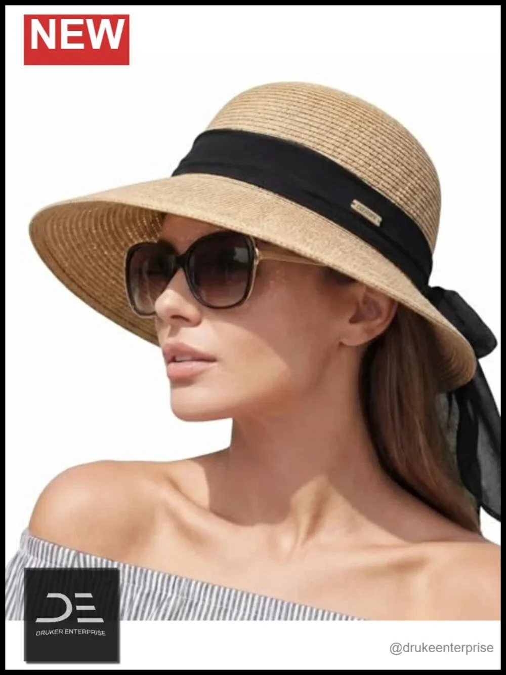 Packable Floppy Sun Hat for Women, Wide Brim Foldable Beach Hat with Sweatband,